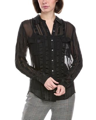 Le Superbe Ribbon Stripe Silk Shirt