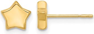 Diamond2Deal 14K Yellow Gold Polished Fancy Star Shape Stud Earrings