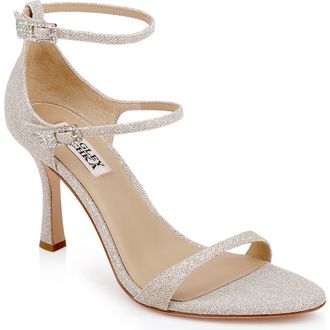 Badgley Mischka Valencia Ankle Strap Sandal in Gold Glitter at Nordstrom Rack, Size 7.5