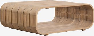 Sklum Mesa De Centro Para Jard&iacute;n Rectangular 140x75 Cm En Madera De Acacia Brivori Sklum