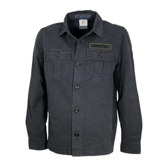 Aeronautica Ac 0036Uct 04233 Twill Shirt Jacket - Heren - Zomerjassen - Zwart - L - Katoen - Jassen