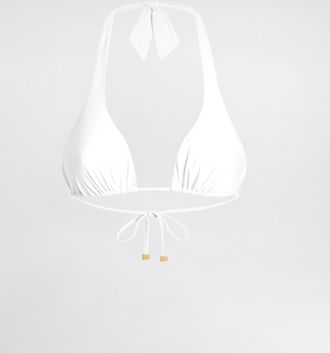 Dolce & Gabbana Padded Triangle Bikini Top - Woman Swimwear White Jersey 1