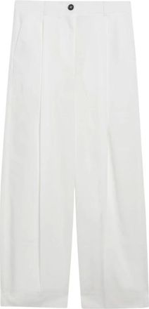 Toteme Pantalones de Algod&oacute;n con Pinzas - Trousers - Mujer - Blanco - M