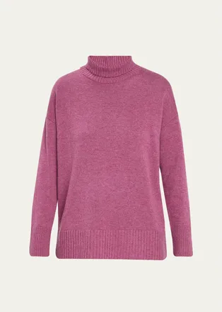 Lafayette 148 New York Chine 3-Ply Cashmere Stand-Collar Sweater