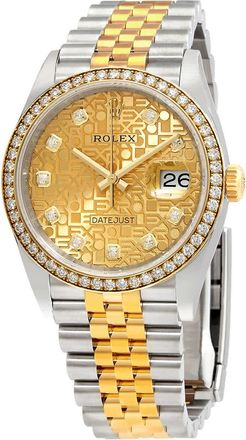 Rolex Datejust 36 Automatic Champagne Jubilee Motif Dial Diamond Watch M126283RBR-0019