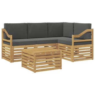 vidaXL Conjunto De Sof&aacute;s De Exterior 5 Pcs Blanco Y Antracita Vidaxl