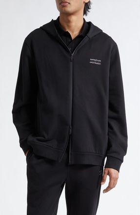 Moncler Cotton Zip Hoodie in Black at Nordstrom, Size Xxx-Large