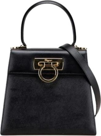 Ferragamo Pre-owned Leren Handtas - Dames - Vintage Handtas - Zwart - ONE Size - Leer - Vintage