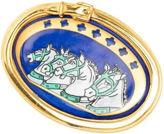 Herm&egrave;s Pre-owned Hermes Enamel Chevaux Pin Brooch Ladies 4XVDP9PYCEEFDUR1