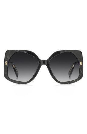 Marc Jacobs 56mm Geometric Square Sunglasses in Grey Marble/Dark Grey Sf at Nordstrom