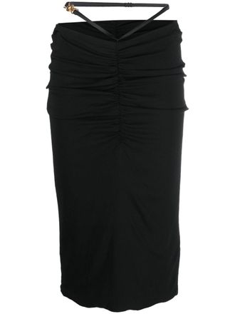 Versace Rok met bloemenprint - Zwart