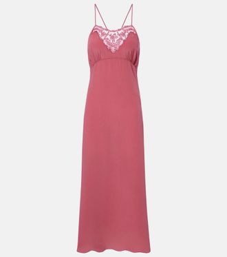 Chlo&eacute; Chlo&eacute; Lace-trimmed silk slip dress