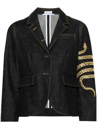 Thom Browne Blazer in denim con motivo serpente di Thom Browne