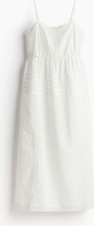 H&M Baumwollkleid mit Spitzenborten - White