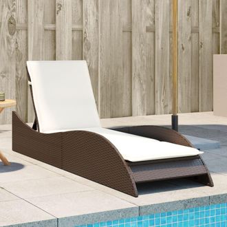 vidaXL Vidaxl - Tumbona Con Coj&iacute;n Rat&aacute;n Sint&eacute;tico Marr&oacute;n 60x205x73 Cm