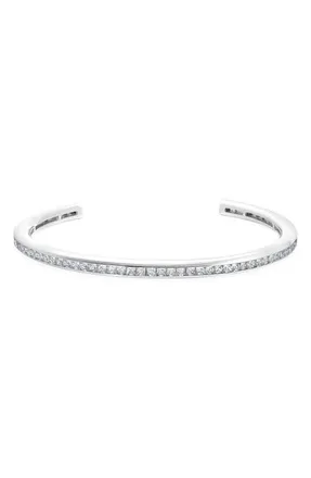 Crislu Princess Cut Cubic Zirconia Channel Cuff Bracelet in Platinum at Nordstrom