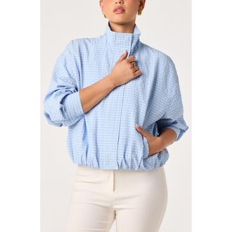 ASTR the Label Cooper Jacket in Blue Plaid at Nordstrom, Size X-Small