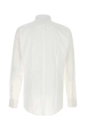 Dolce & Gabbana Mens White Poplin Shirt Bianco Exterior: Cotton Camicie
