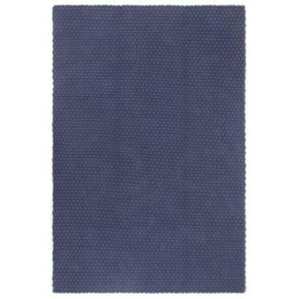 vidaXL Tappeto Rettangolare Blu Marino 160x230 cm in Cotone - Vidaxl