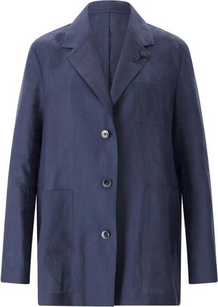 Lardini Linnen Blazer - Dames - Blazers - Blauw - L - Linnen - Jassen