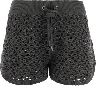 Brunello Cucinelli Shorts con paillettes - Grigio