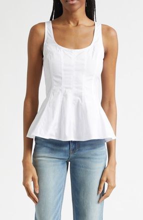 Veronica Beard Charlie Peplum Tank in White at Nordstrom, Size 16