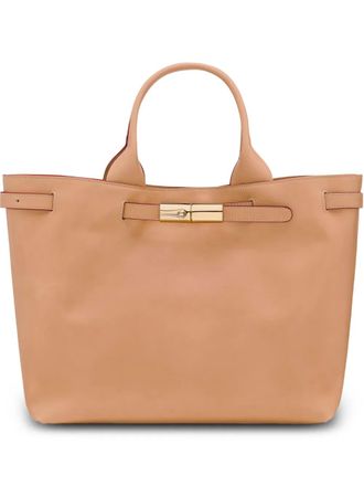 Longchamp Le Roseau L leather tote bag - Brown