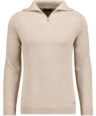 Ragman Troyer RAGMAN, Herren, Gr. 60, beige, 100% Baumwolle, hoch geschlossener Ausschnitt, Pullover Troyer