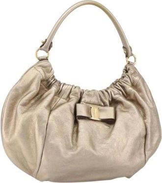 Ferragamo Pre-owned Shoulder Bags, female, Beige, Size: ONE SIZE Pre-owned Shoulder Bag