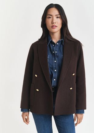 GANT Women Regular Fit Handstitched Club Blazer (44) DEEP BROWN