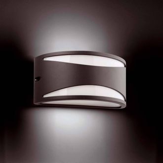 Netlighting Bonn 1 Light Outdoor Wall Light Dark Grey IP44 E27