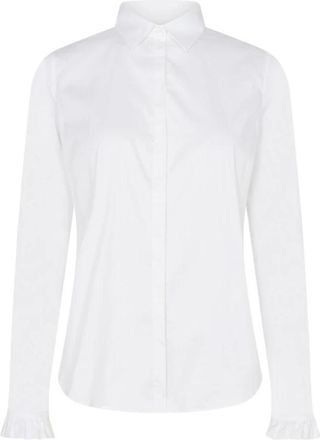 Mos Mosh Mattie Flip Shirt - Dames - Overhemden - Wit - 2XL - Katoen - Overhemden