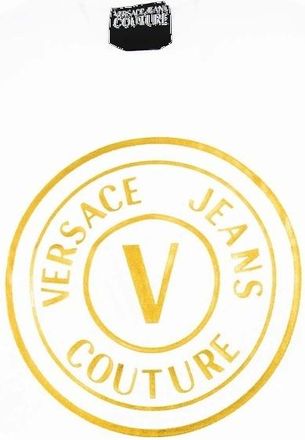Versace Mens Versace Jeans Couture Vemblem T Shirt White/gold - Size: 38