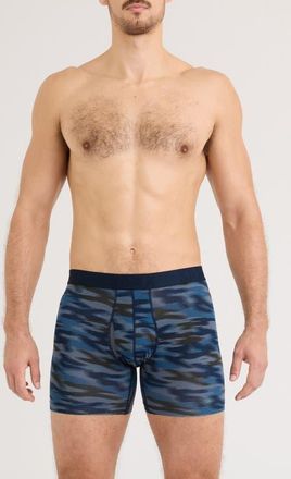 Saxx DropTemp Cooling Cotton Boxer Briefs in Swift Camo- Dark Ink at Nordstrom, Size Xx-Large