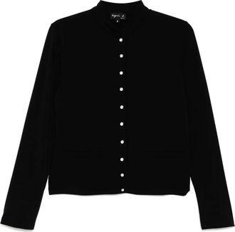 agnès b. press-stud fastening jacket - women - Elastane/Polyamide - 2 - Black
