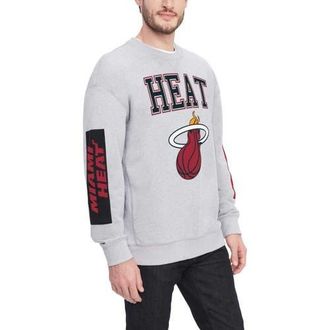 Tommy Jeans Mens Tommy Jeans Heather Gray Miami Heat Hayes Crew Neck Pullover Sweatshirt at Nordstrom, Size X-Large