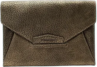 Givenchy Gold Metallic Embossed Leather Clutch Bag