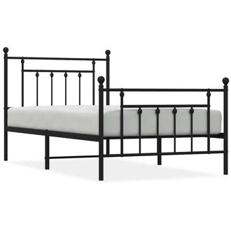 Berkfield Home Metal Bed Frame with Headboard & Footboard Black 100x190 cm