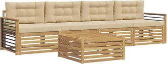 vidaXL Conjunto De Sof&aacute;s De Exterior 5 Uds. Y Beige Vidaxl