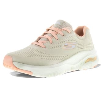Skechers Womens Arch Fit Big Appeal Sneaker,Natural Knit Mesh / Coral Trim,6 UK