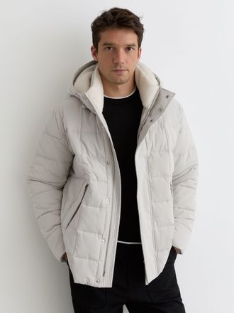 Reiss Stone Fleece-lined Hooded Puffer Jacket, Xxl