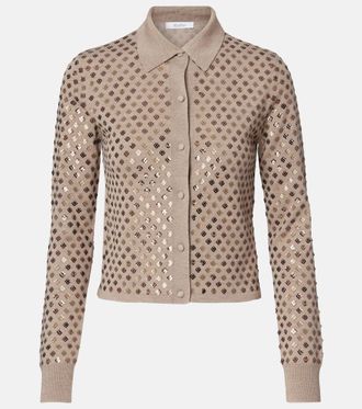 Max Mara Ragno sequined virgin wool cardigan