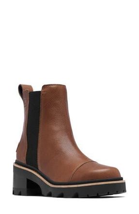 Sorel Joan Now Waterproof Chelsea Boot in Velvet Tan/Black at Nordstrom Rack, Size 10.5