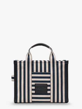 Marc Jacobs Womens Tote Bag Black Canvas Linen-Leather Handbags Linen/leather Hand