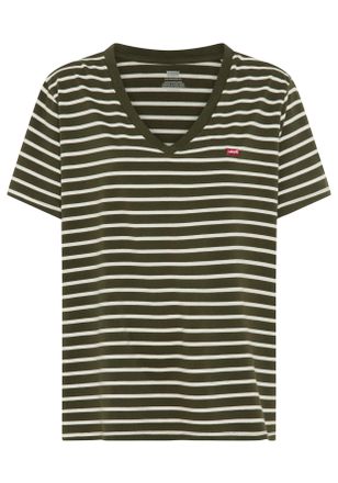 Levi's Plus Kurzarmshirt LEVIS PLUS V NECK TEE, Damen, Gr. XXXL (54/56), stripe deep depths, Jersey, Obermaterial: 100% Baumwolle, gestreift, figurumspielend h&uuml;ft