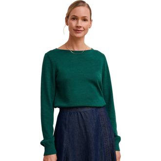Celtic & Co. Merino Fine Knit Boat Neck Jumper in Emerald at Nordstrom, Size X-Small