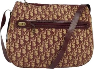 Dior Pre-owned Cross Body Bags, female, Red, Size: ONE SIZE Pre-owned Vintage Trotter Canvas Shoulder Bag