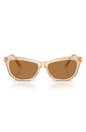 Swarovski 56mm Cat Eye Sunglasses in Transparent Beige /Bronze at Nordstrom