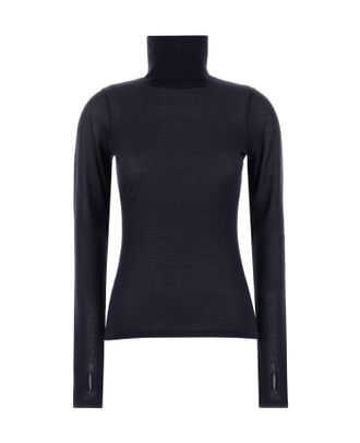 Zimmermann Womens Fine Knit Roll Neck Top In Ink