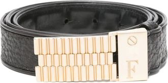 Gianfranco Ferre Cintura con fibbia incisa anni 90 - Marrone